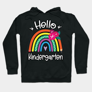 Hearts Pencil Rainbow Student Back School Hello Kindergarten Hoodie